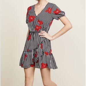 Madewell Bianca Ruffle Stripe Floral Mini Dress